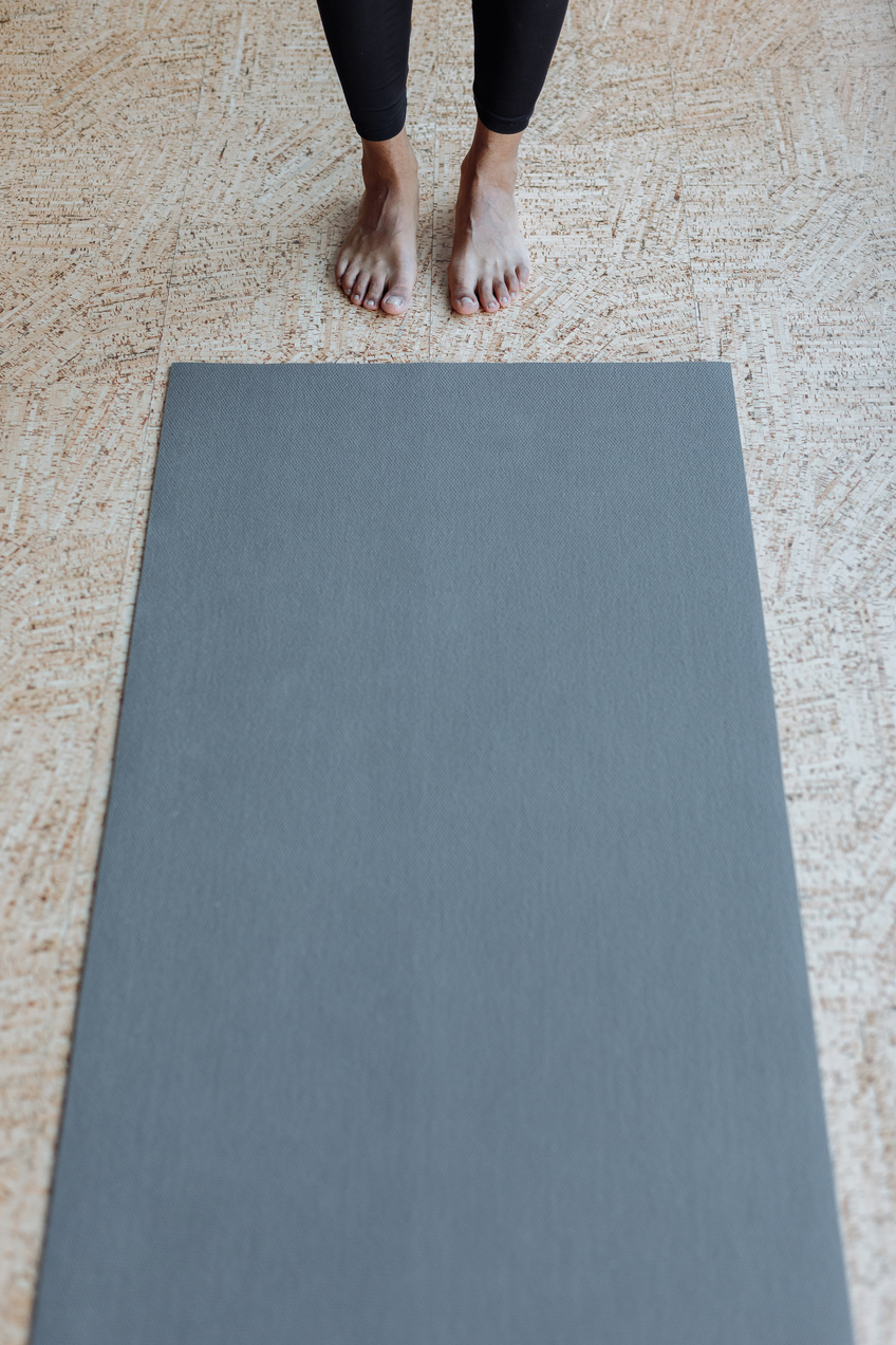 A Yoga Mat on the Floor